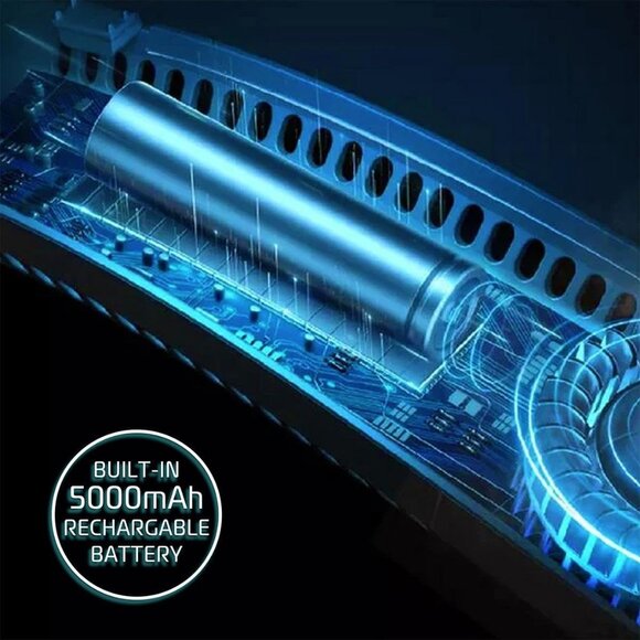 White Rechargeable Bladeless Neck Fan - Picture 9 of 9